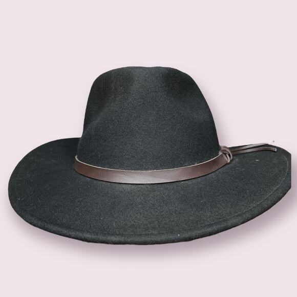 DPC Dorfman Pacific Co Black Wool Fedora Hat - Picture 3 of 5